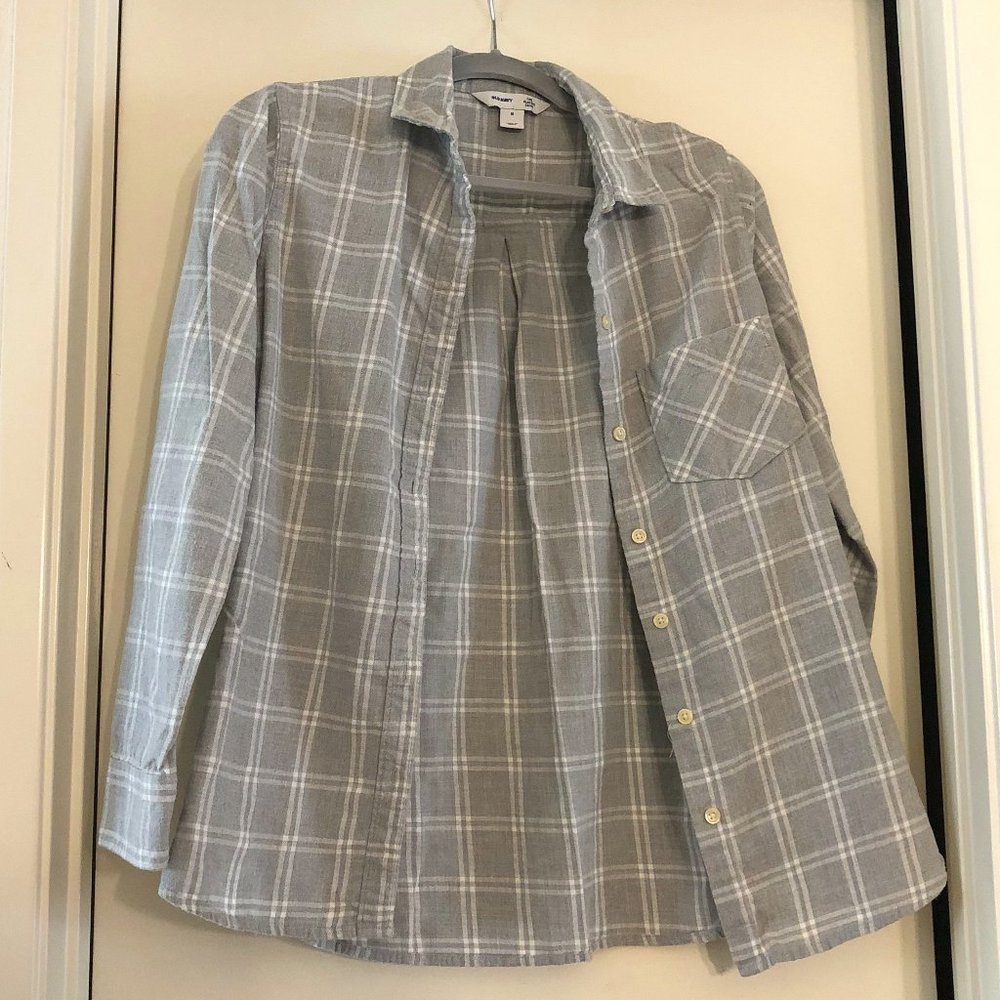 🌟LAST CALL! 100% Cotton Old Navy Checkered Blouse (Medium)